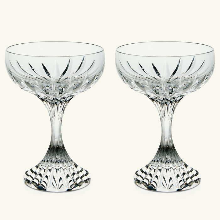 baccarat massena champagne glass clear set of 2
