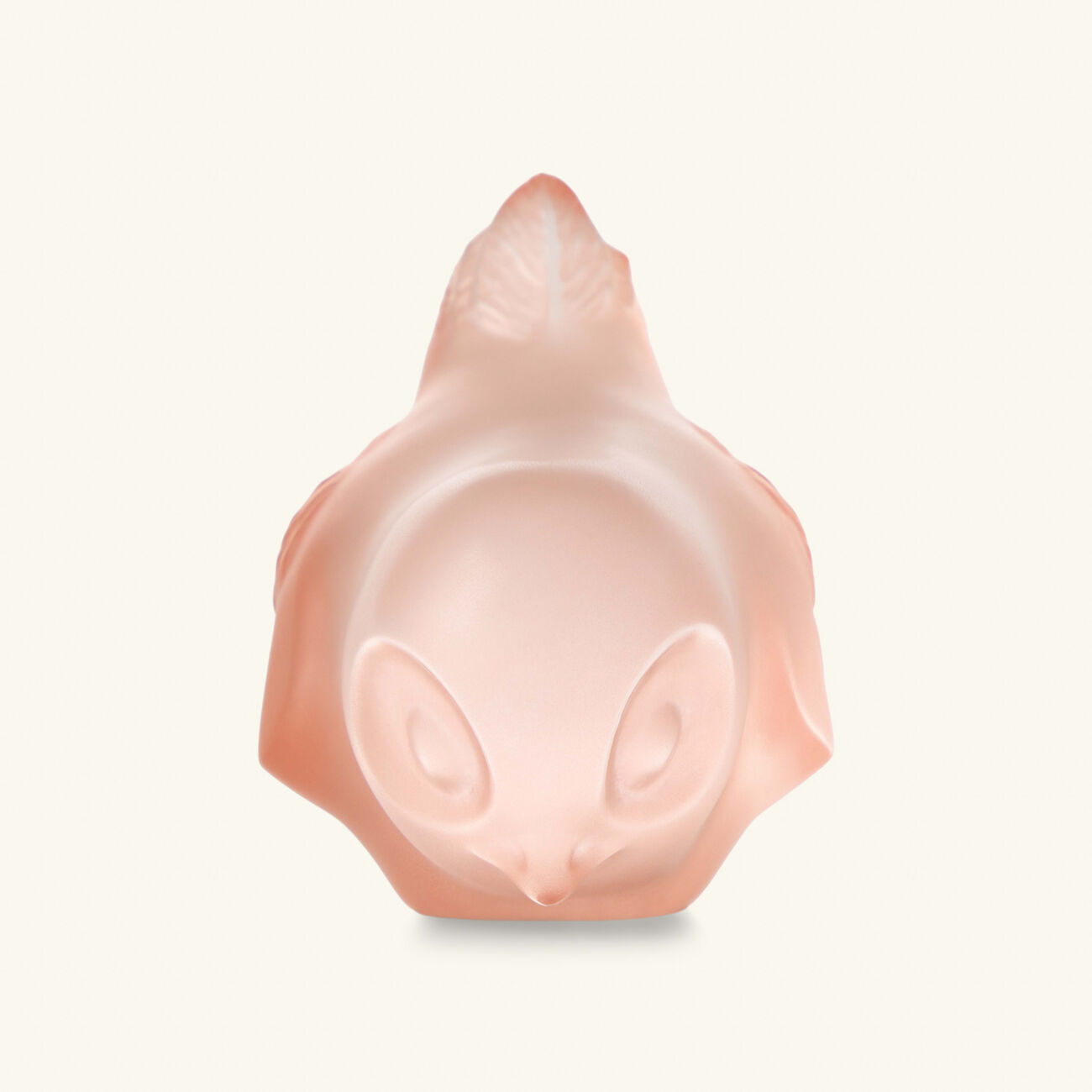 lalique piou head down sculpture small pink