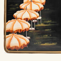 les ottomans flora serving tray rectangular medium black