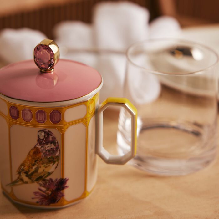 rosenthal idyllia mug with lid finch pink