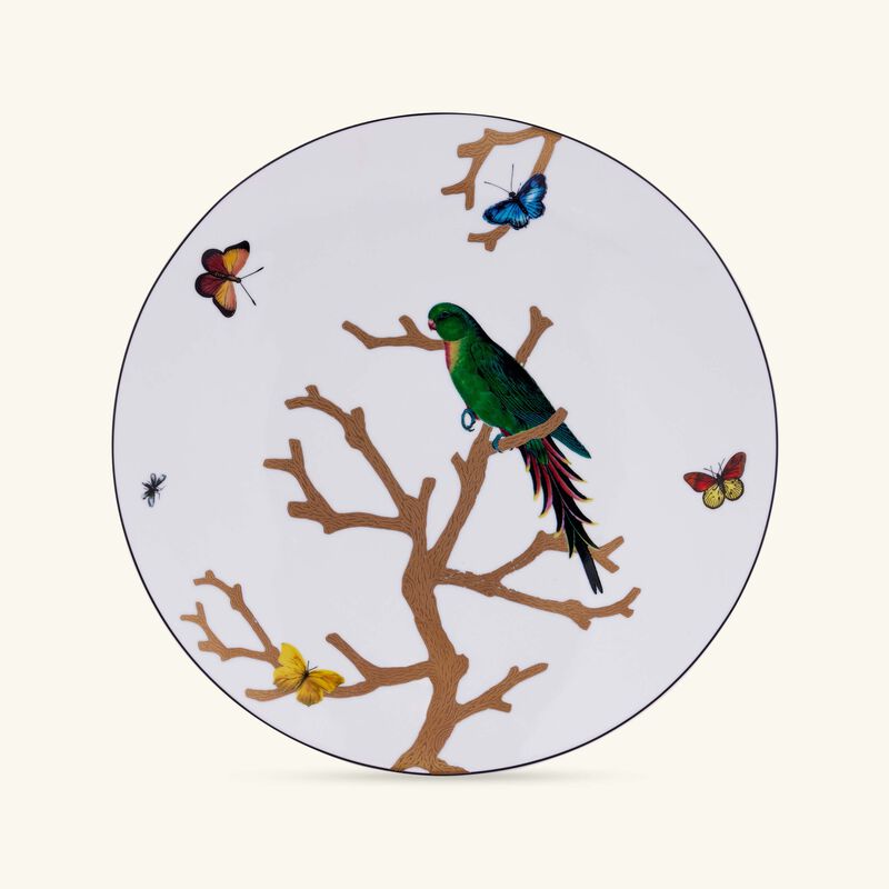 bernardaud aux oiseaux dinner plate round gold 26cm
