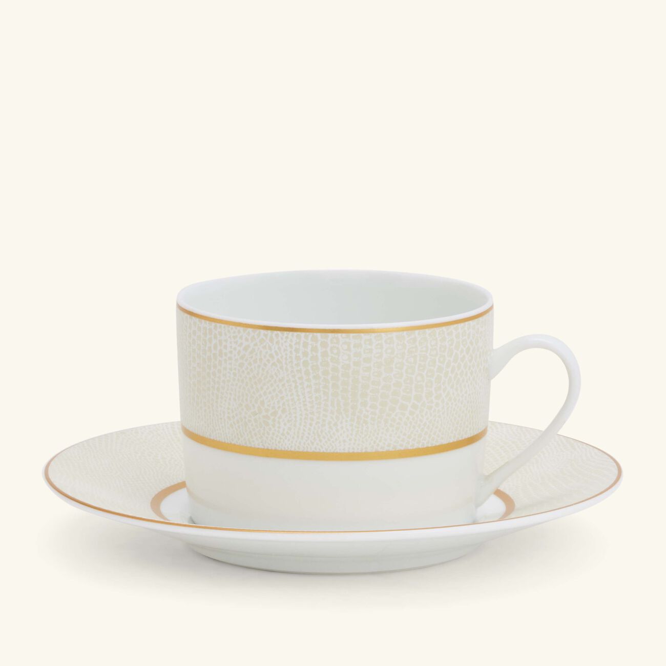bernardaud sauvage blanc tea cup   saucer white