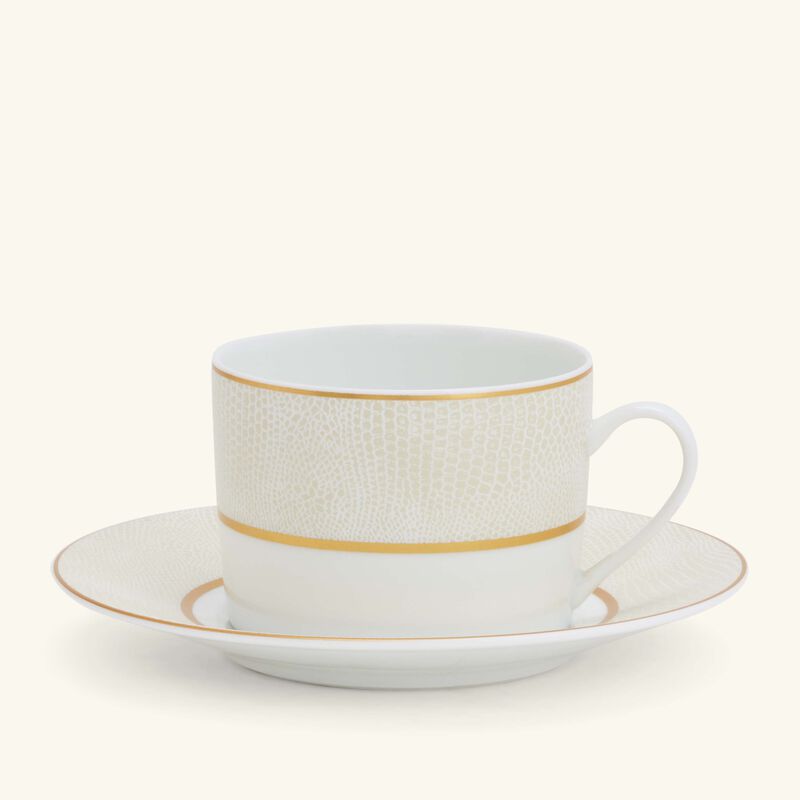 bernardaud sauvage blanc tea cup   saucer white