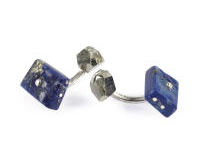 Cufflinks Lapis-Lazuli. Pyrite.Silver, small