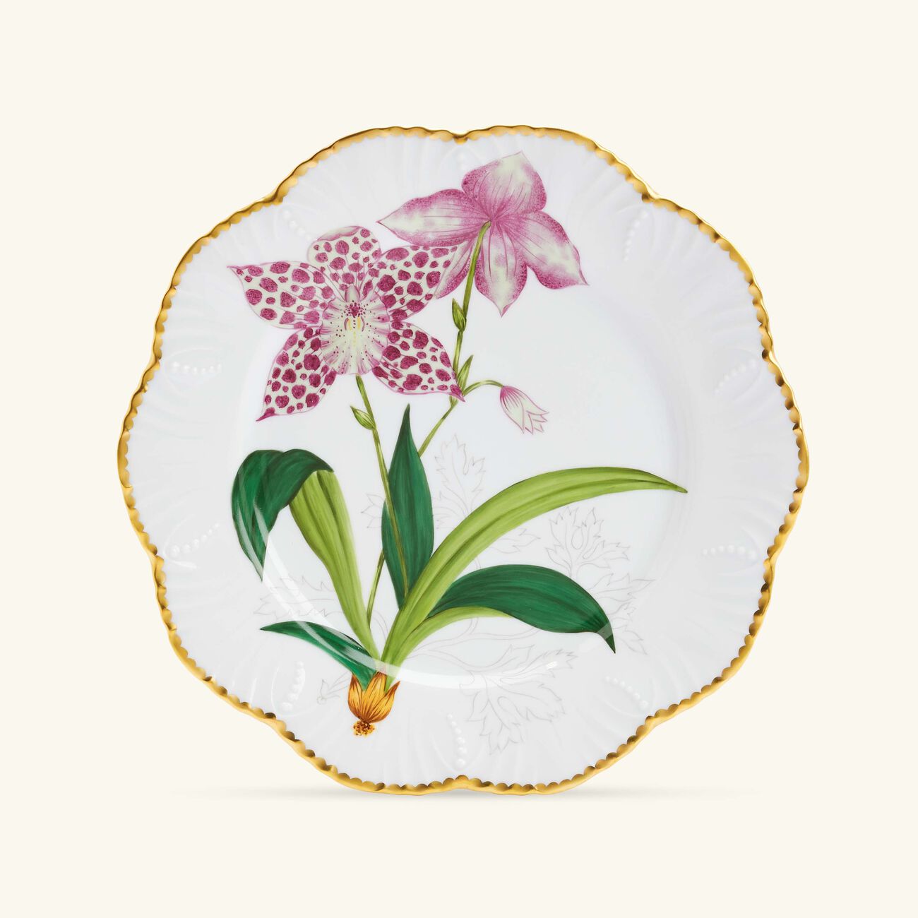 pinto paris histoires d orchidees dinner plate round green 26cm
