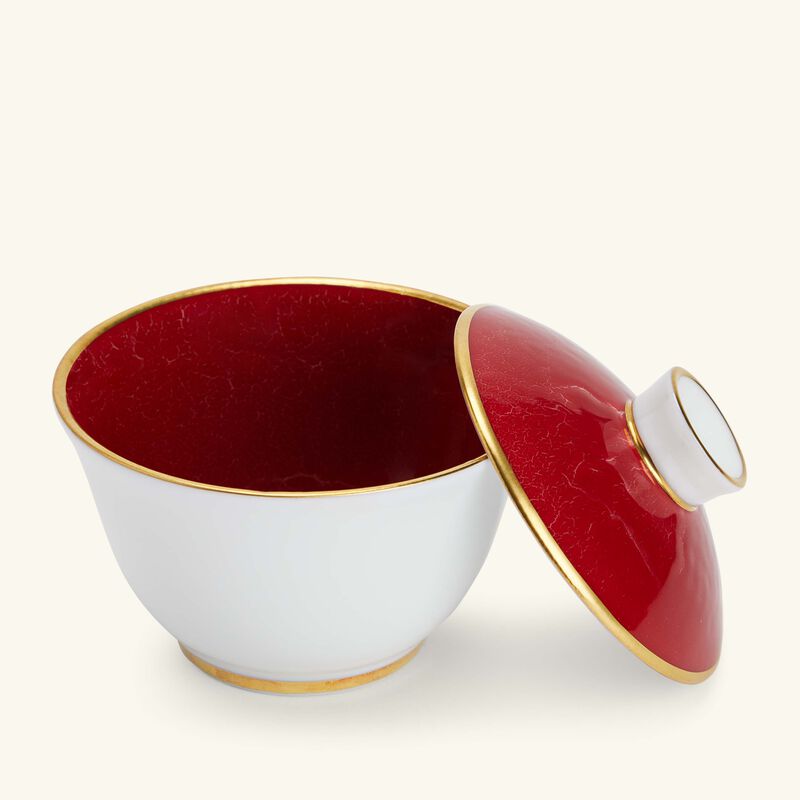 bernardaud rouge empereur tea cup   saucer red