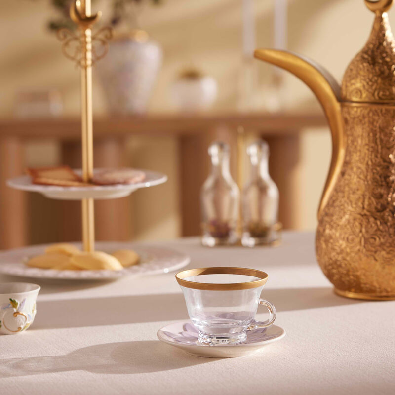 villari peacock cappuccino cup saucer gold