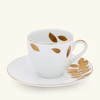 bernardaud vegetal or coffee cup saucer gold