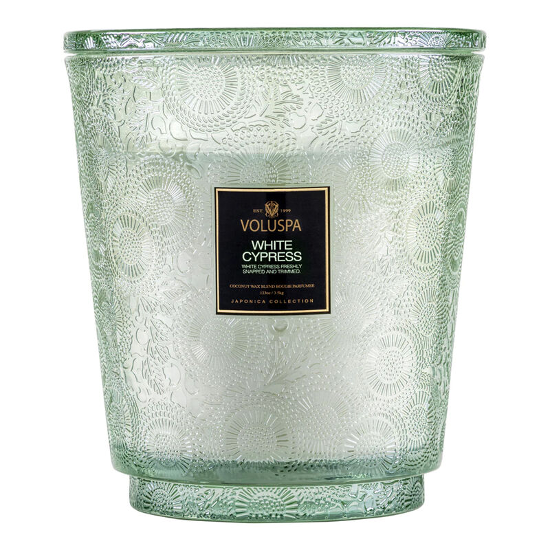 White Cypress 5-Wick Candle, large