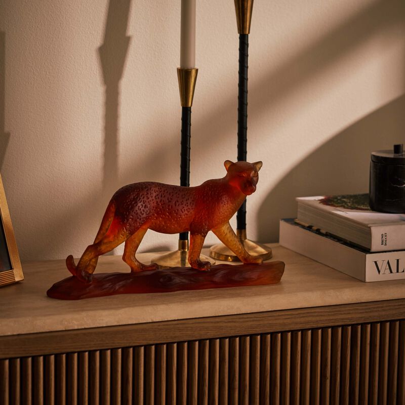 daum tropical leopard figurine medium brown