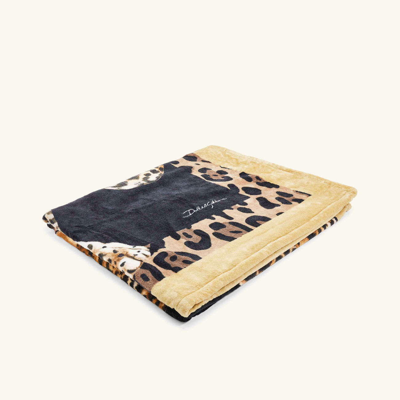 dolce gabbana casa leopard beach towel brown