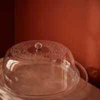 دملاج طبق  ثلث  للضيافة مع غطائه بتصميم شفاف