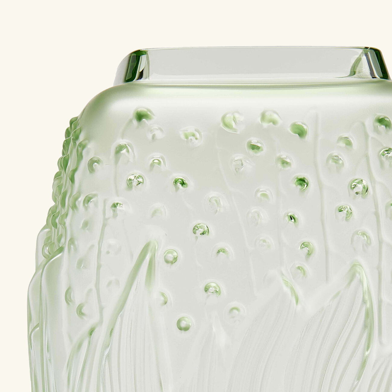 Muguet Vase Medium Green lalique muguet vase medium green