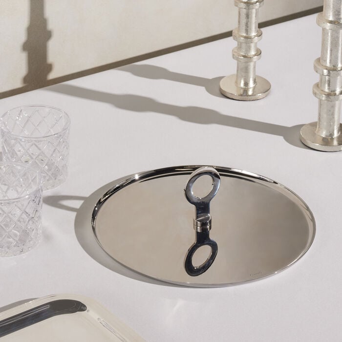 oh de christofle serving plate round stainless steel