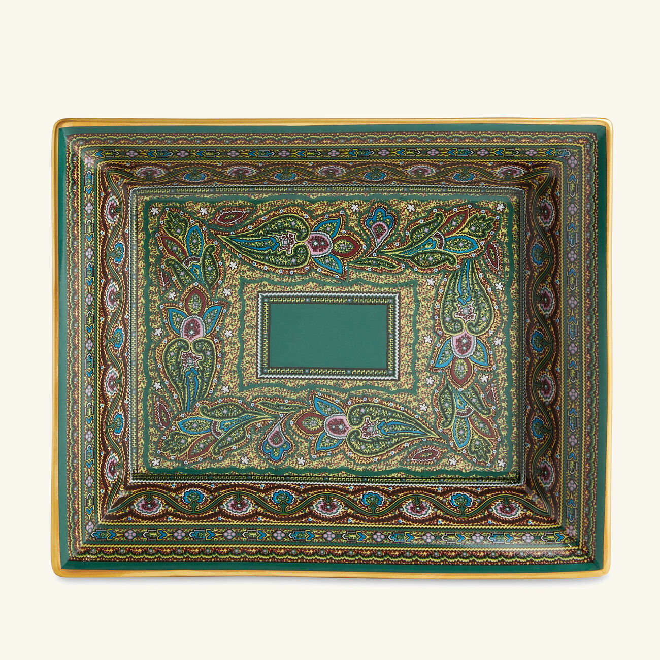 etro tartan trinket tray rectangular small green
