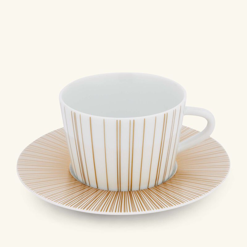bernardaud sol tea cup saucer gold