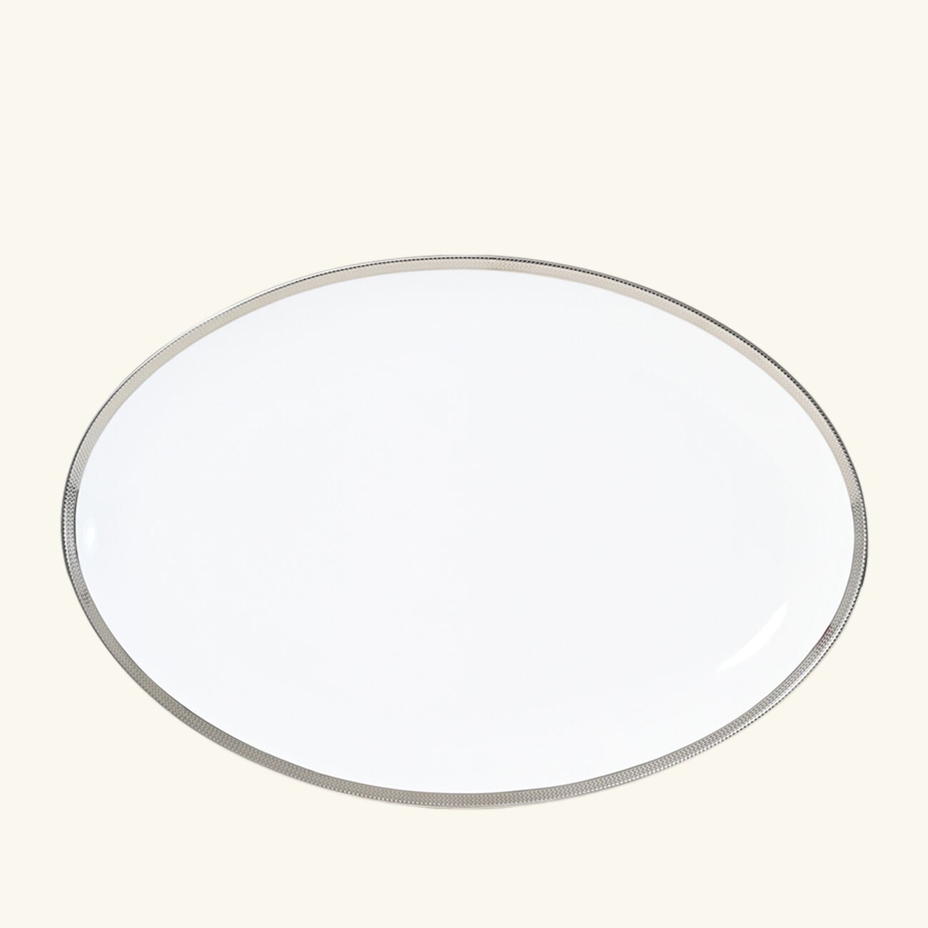 bernardaud maille platine serving platter oval white 38cm