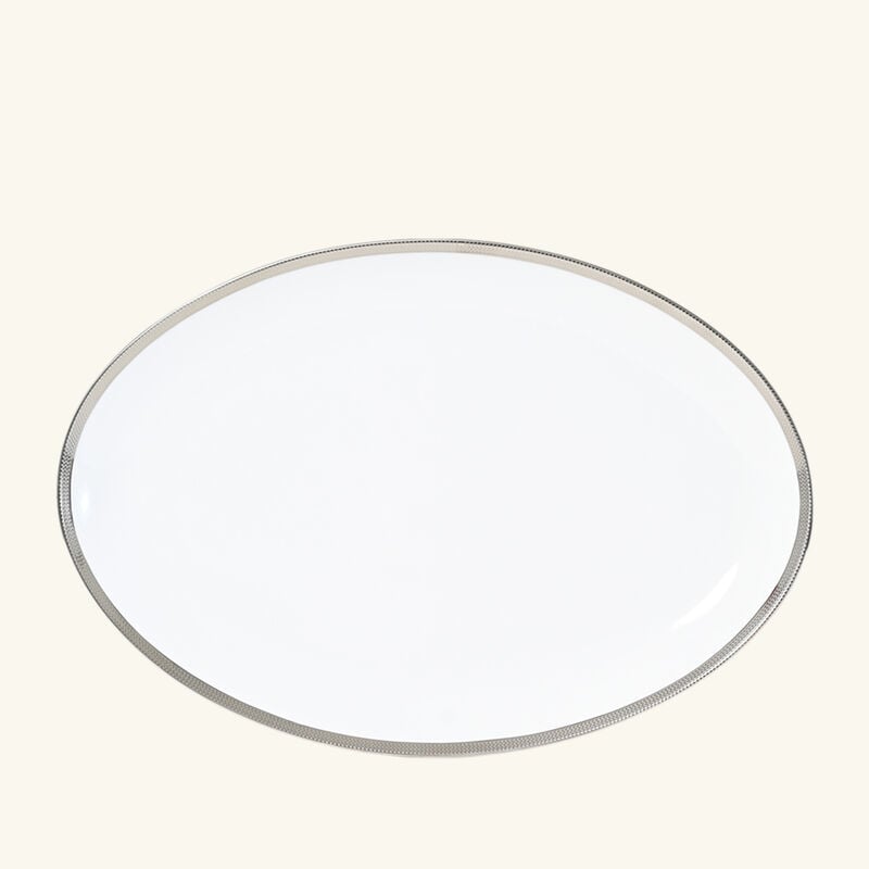 bernardaud maille platine serving platter oval white 38cm