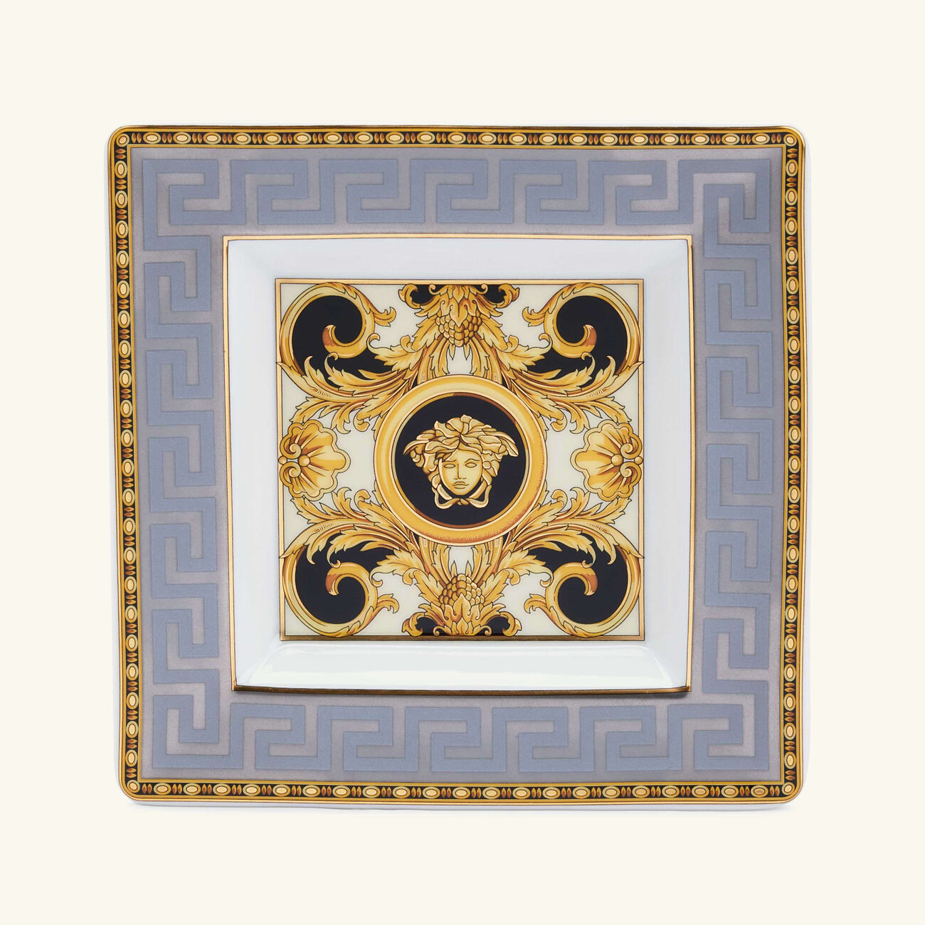 versace prestige gala trinket tray square small grey