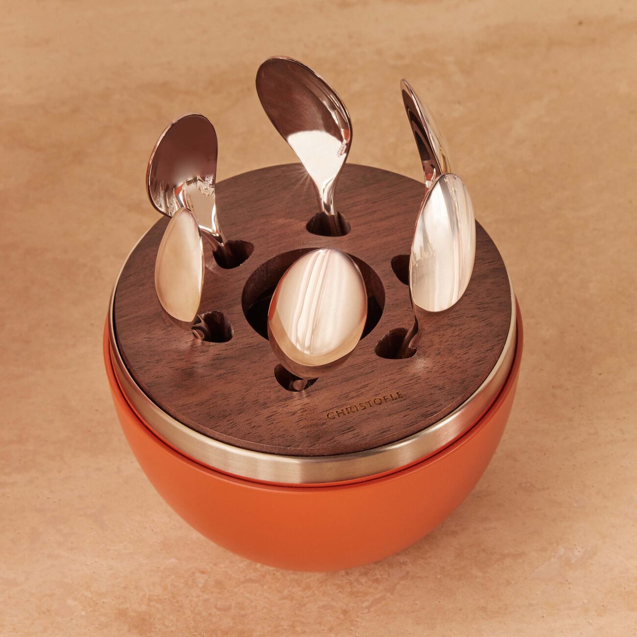 christofle mood roland garros coffee spoons orange set of 6