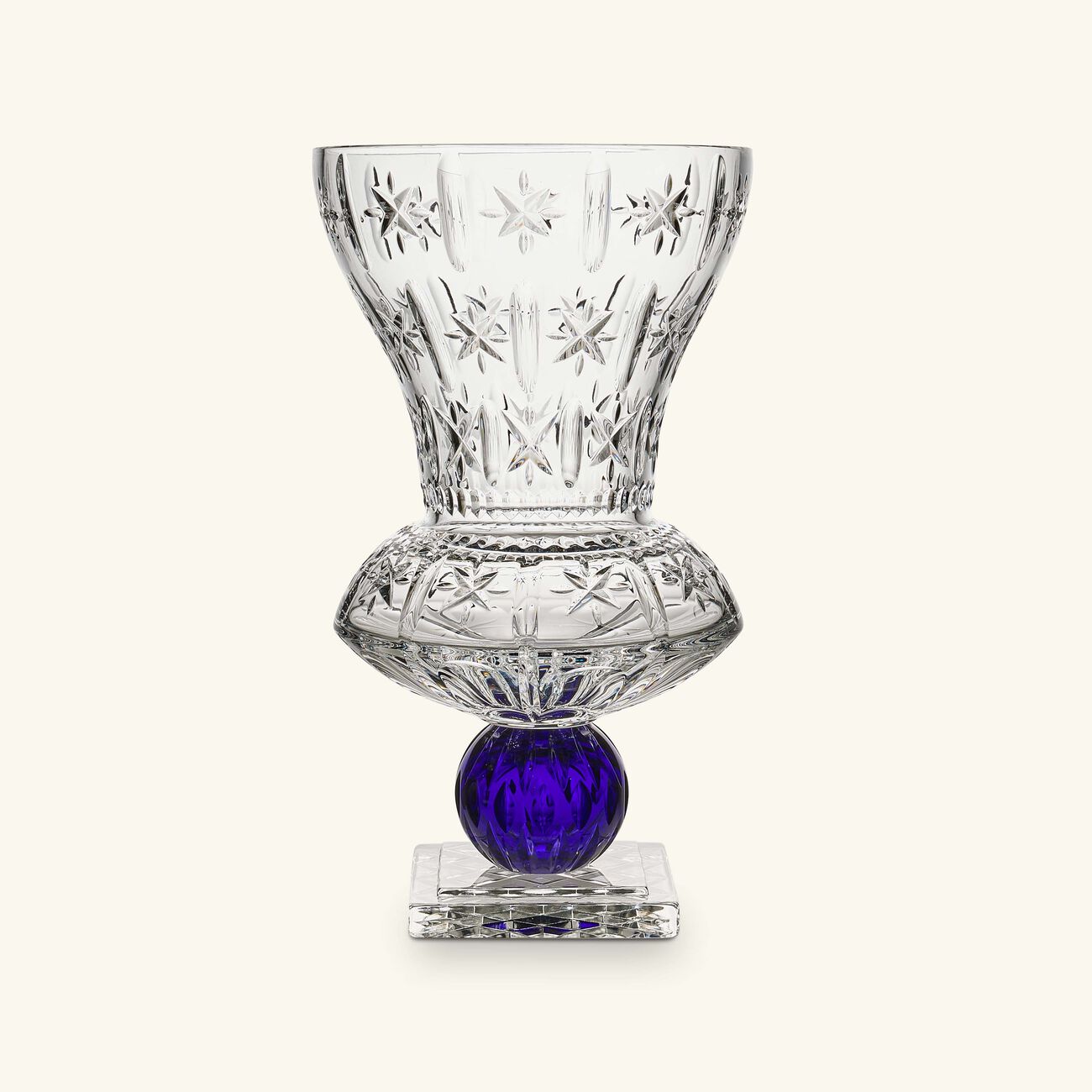 ماريو تشيوني مزهرية كاترينا ذات التصميم المتوسع تدريجيًا كبيرة زرقاء