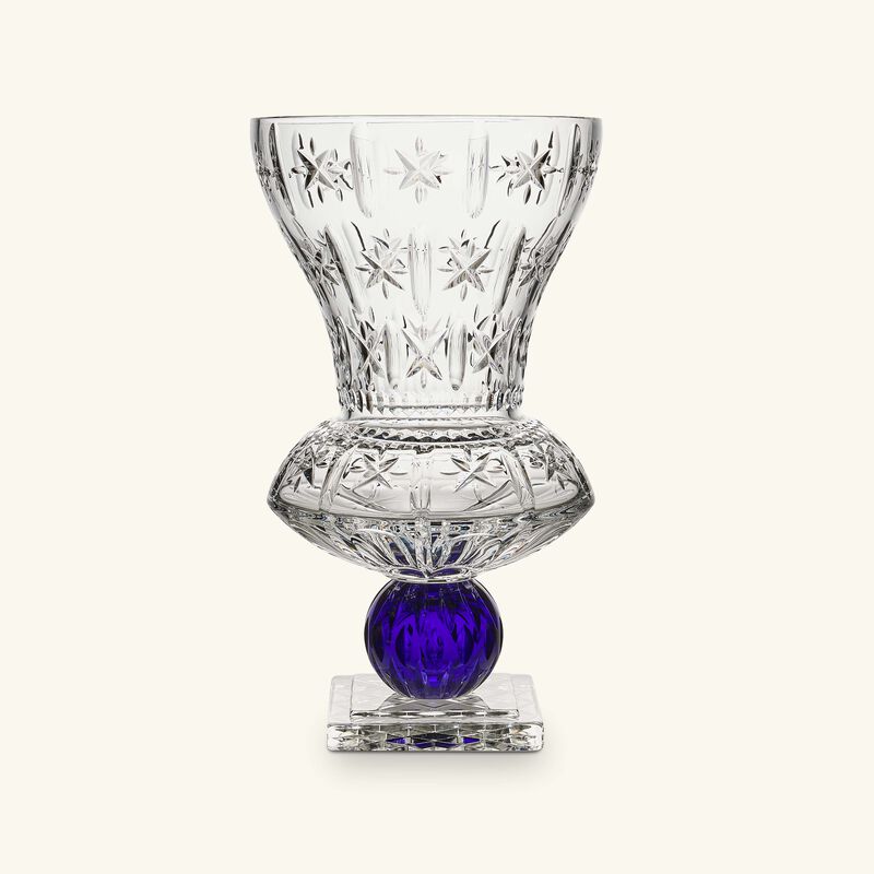 ماريو تشيوني مزهرية كاترينا ذات التصميم المتوسع تدريجيًا كبيرة زرقاء