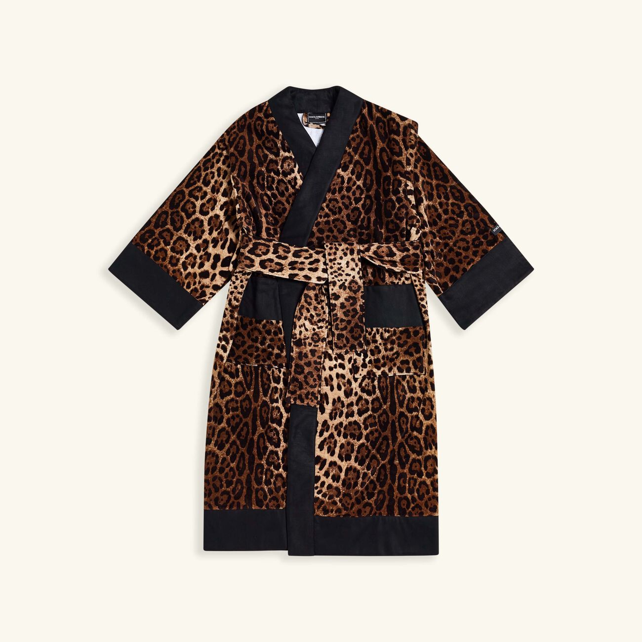 dolce gabbana casa terry cotton bath robe brown