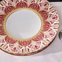 haviland reves du nil pourpre large rim soup plate red 27cm