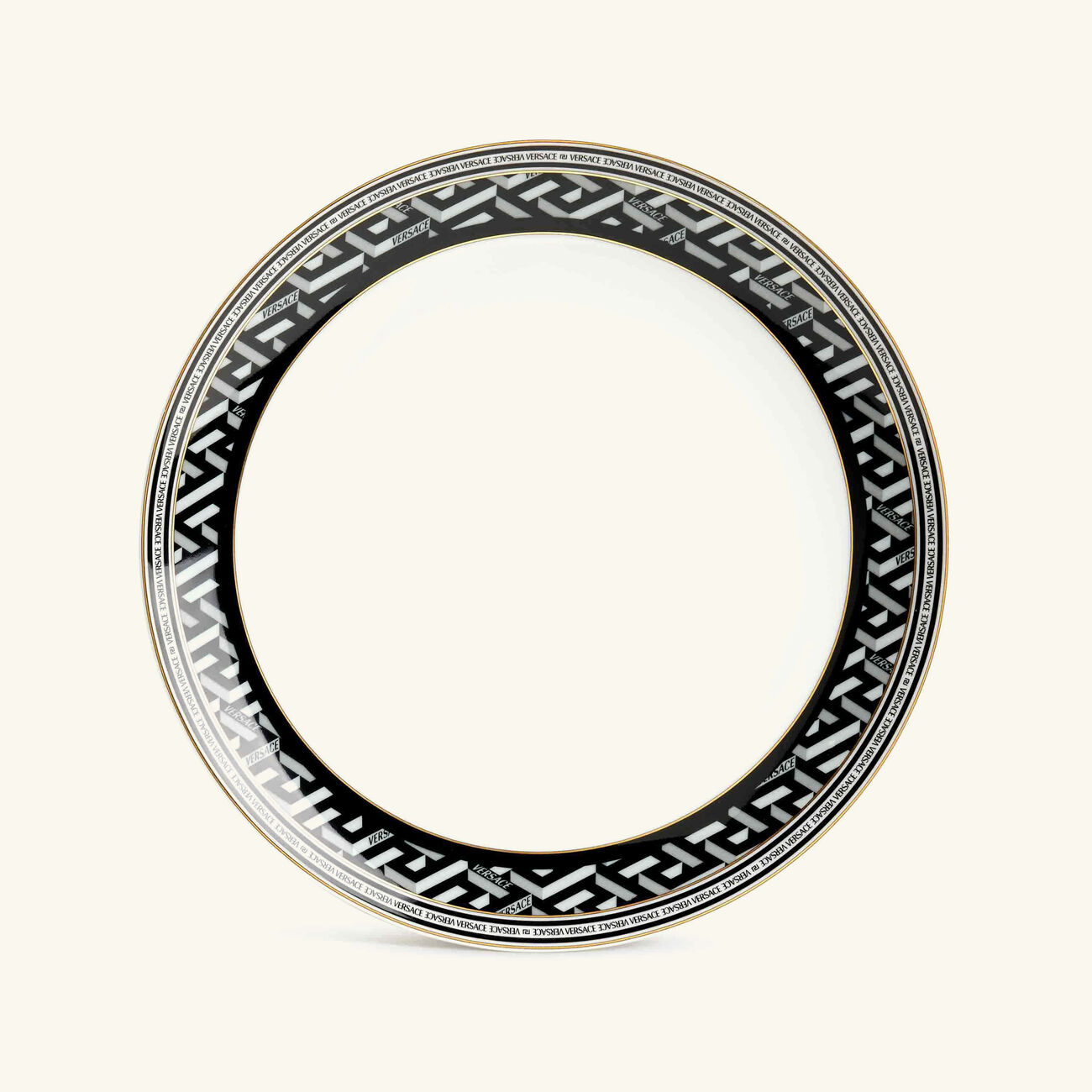 versace la greca signature dessert plate round white 20cm
