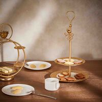 villari peacock extravaganza cake stand gold