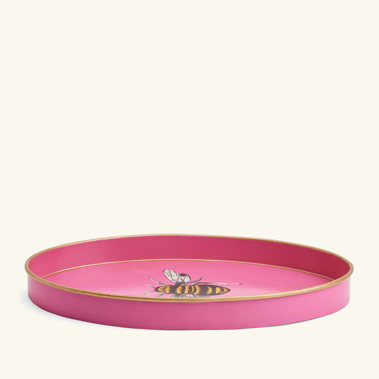 les ottomans fauna serving tray oval medium pink