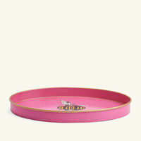 les ottomans fauna serving tray oval medium pink