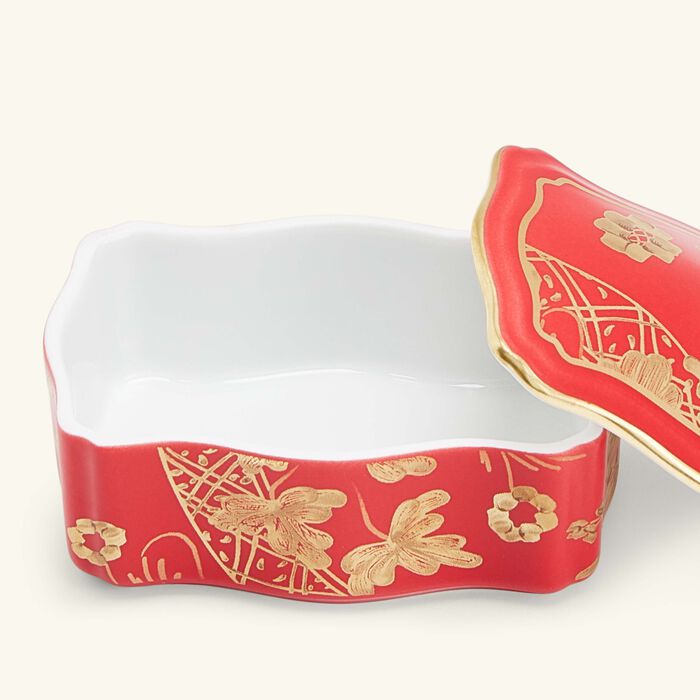 ginori 1735 oriente italiano jewelry box red