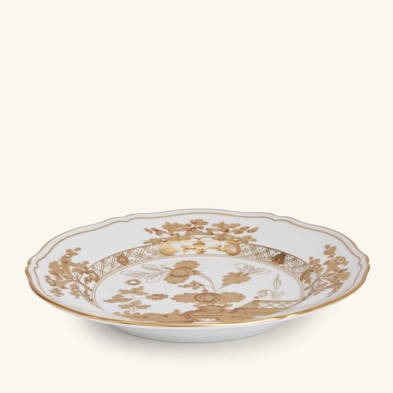 جينوري 1735 طبق الحلويات أوريينتي إيتاليانو دائري بنقوش ذهبية 21 سم