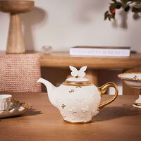 villari butterfly tea pot white