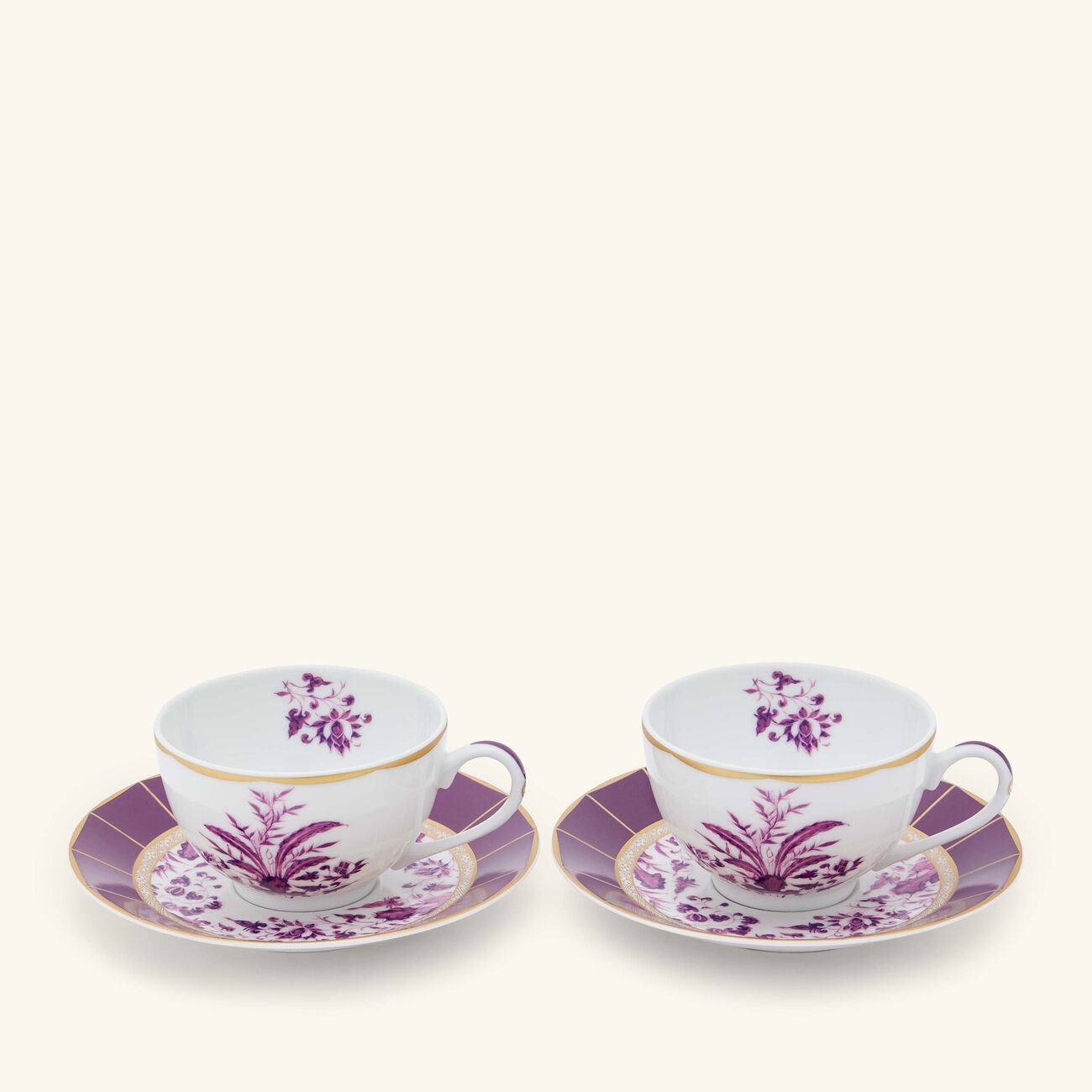 bernardaud tea cup saucer pink set of 2