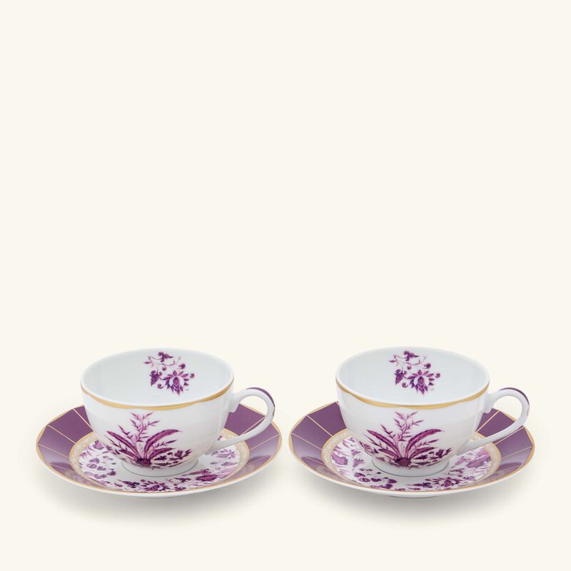 bernardaud tea cup saucer pink set of 2