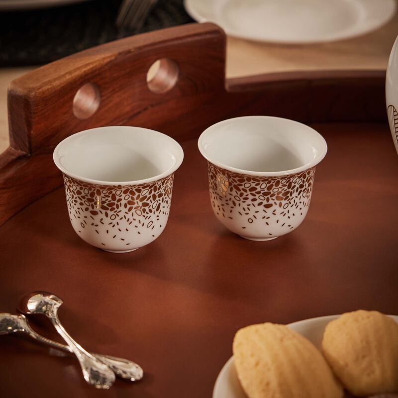 طقم تمرة دايتس بوتوم المؤلف من فنجانين للقهوة العربية باللون الذهبي صلصال طقم تمرة دايتس بوتوم المؤلف من فنجانين للقهوة العربية باللون الذهبي