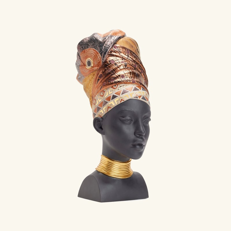 African Soul Sculpture Large Black lladro african soul sculpture large black