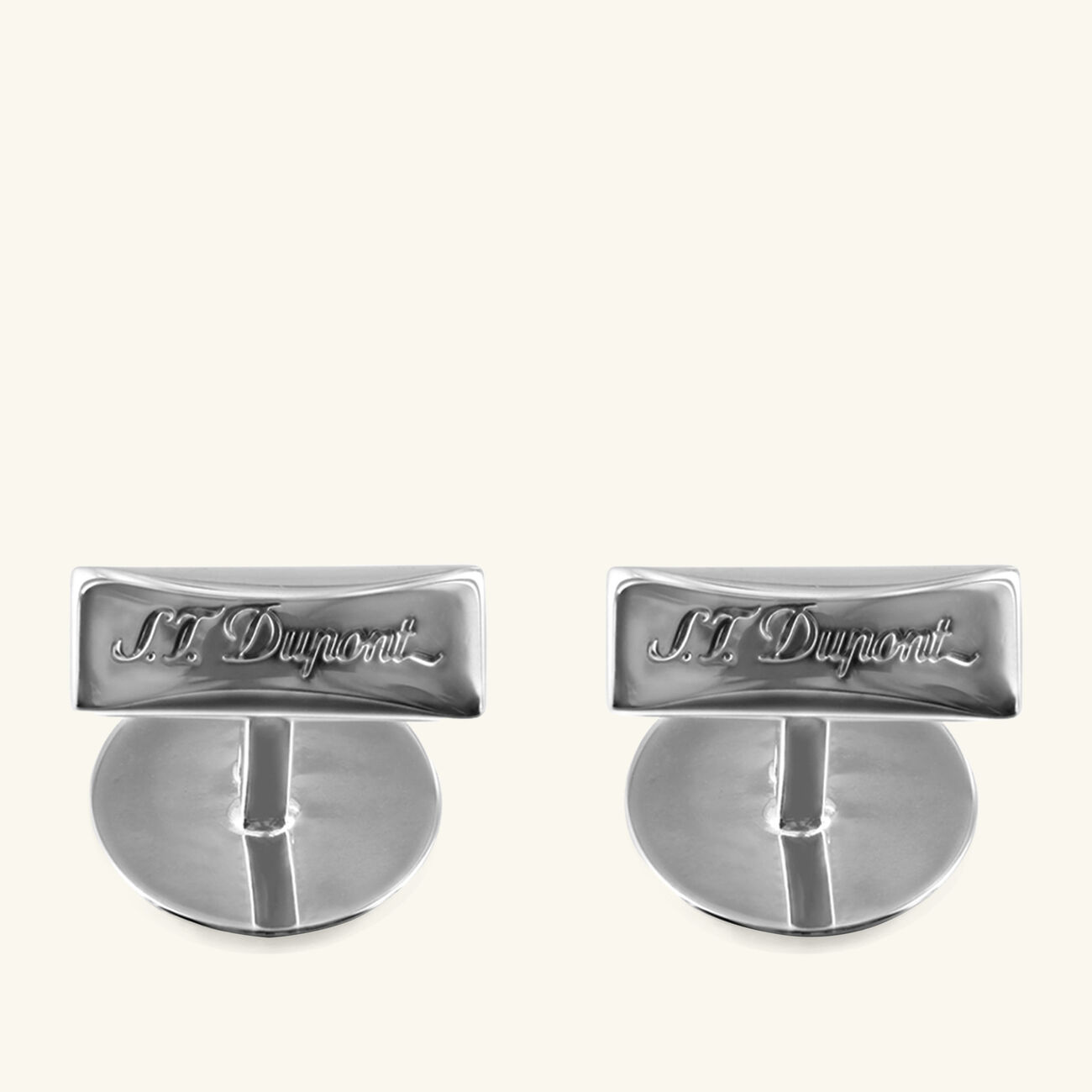 st dupont cufflinks silver