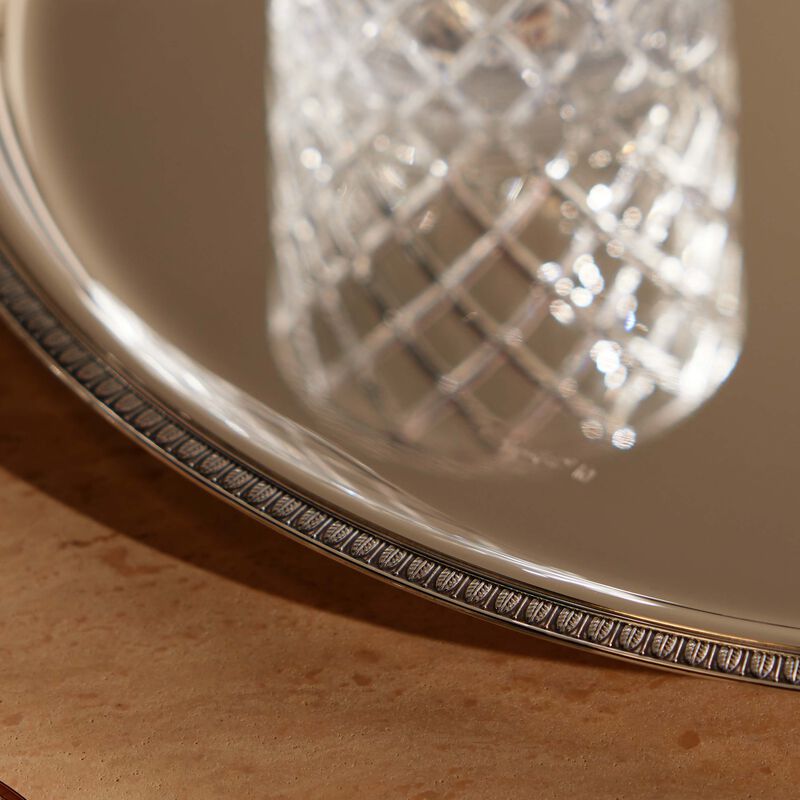 Malmaison Serving Tray Round Large Silver Plated christofle malmaison serving tray round large silver plated
