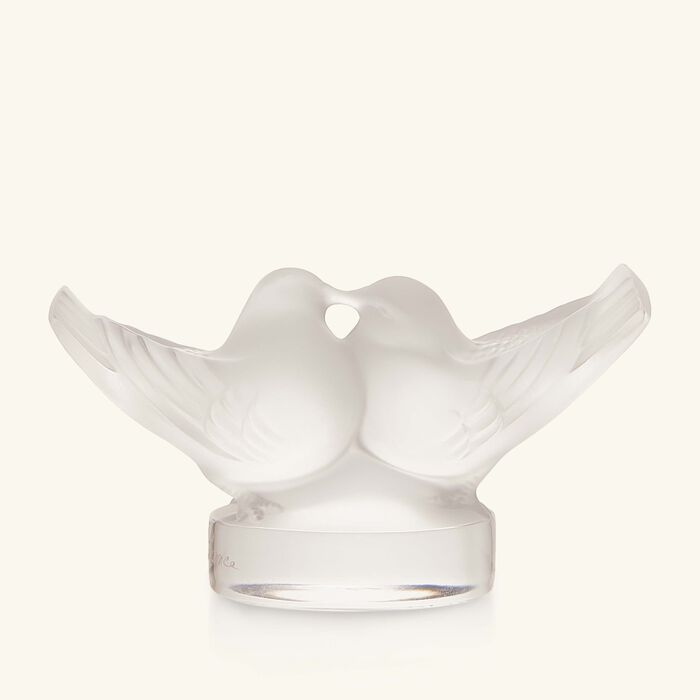 lalique two lovebirds figurine small clear