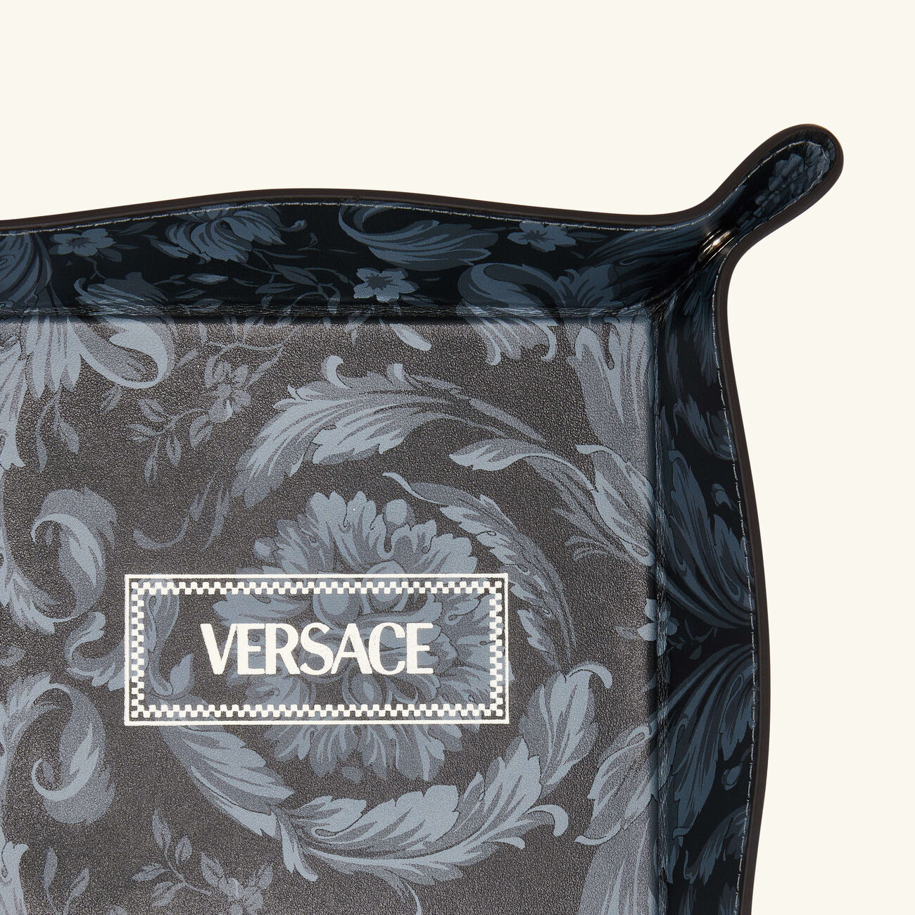versace barocco trinket tray square small grey