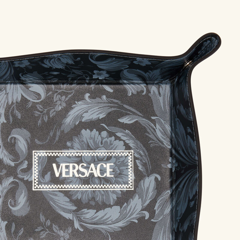 versace barocco trinket tray square small grey