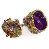 jay strongwater rivera skull with butterflies box green