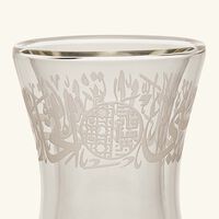 دملاج طقم  ثلث  المؤلف من 6 فناجين للشاي مع صحونها بتصميم شفاف