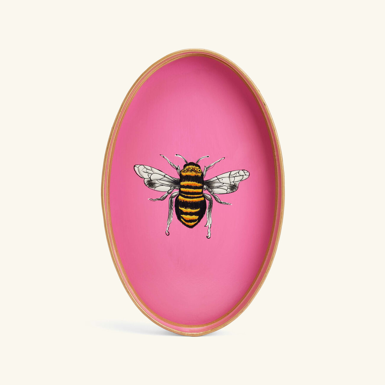 les ottomans fauna serving tray oval medium pink