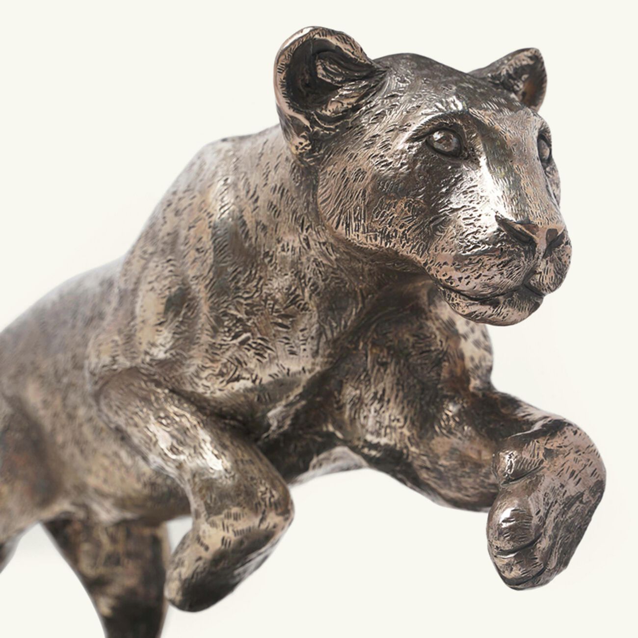 christofle animaux the pursuit panther sculpture medium grey