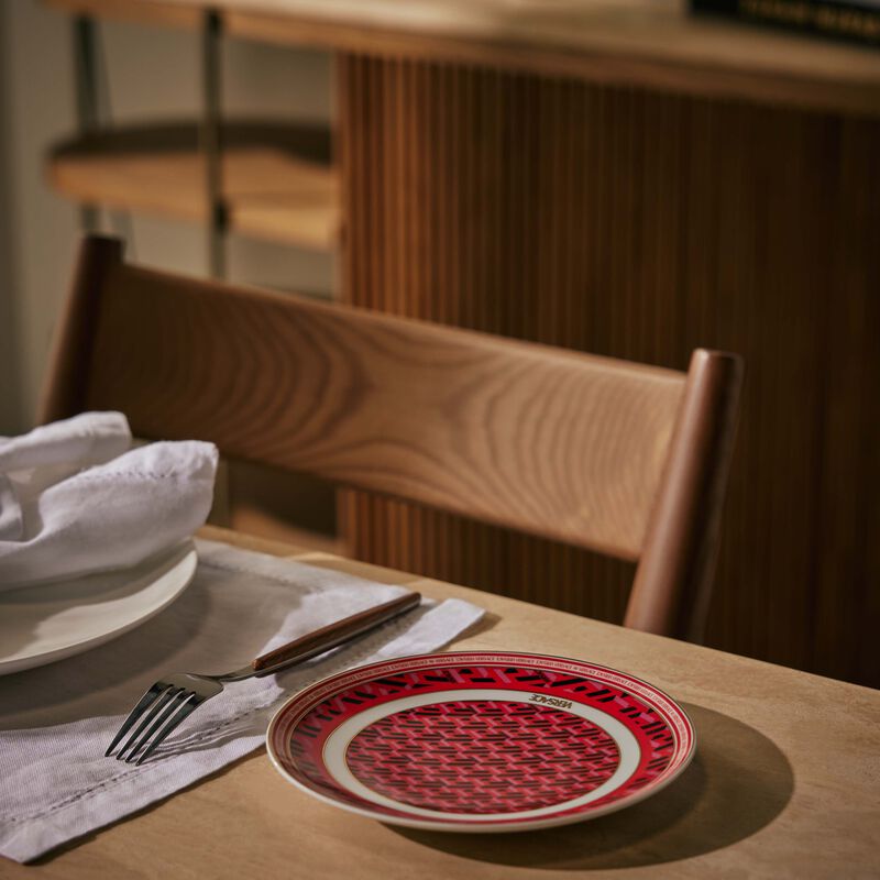 La Greca Signature Bread & Butter Plate Round Red 16cm versace la greca signature bread butter plate round red 16cm