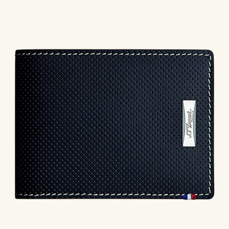 Defi Perforated 6 Card Wallet Black st dupont defi perforated 6 card wallet black